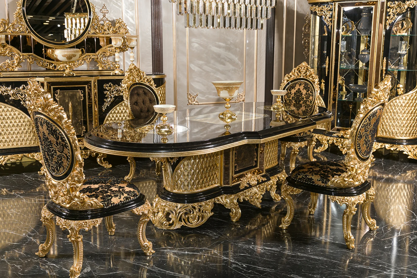 Black Classic Dining Room Set