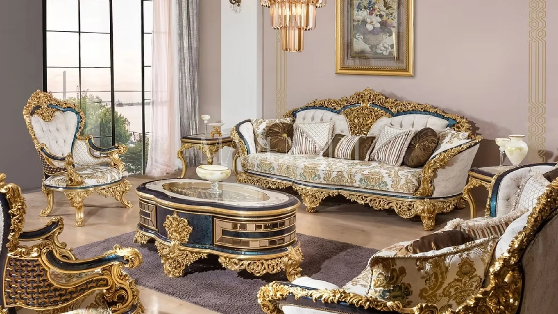 Simge Classic Sofa Set