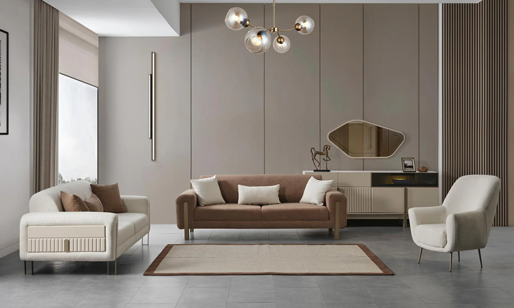 Gustora Metal Sofa Set