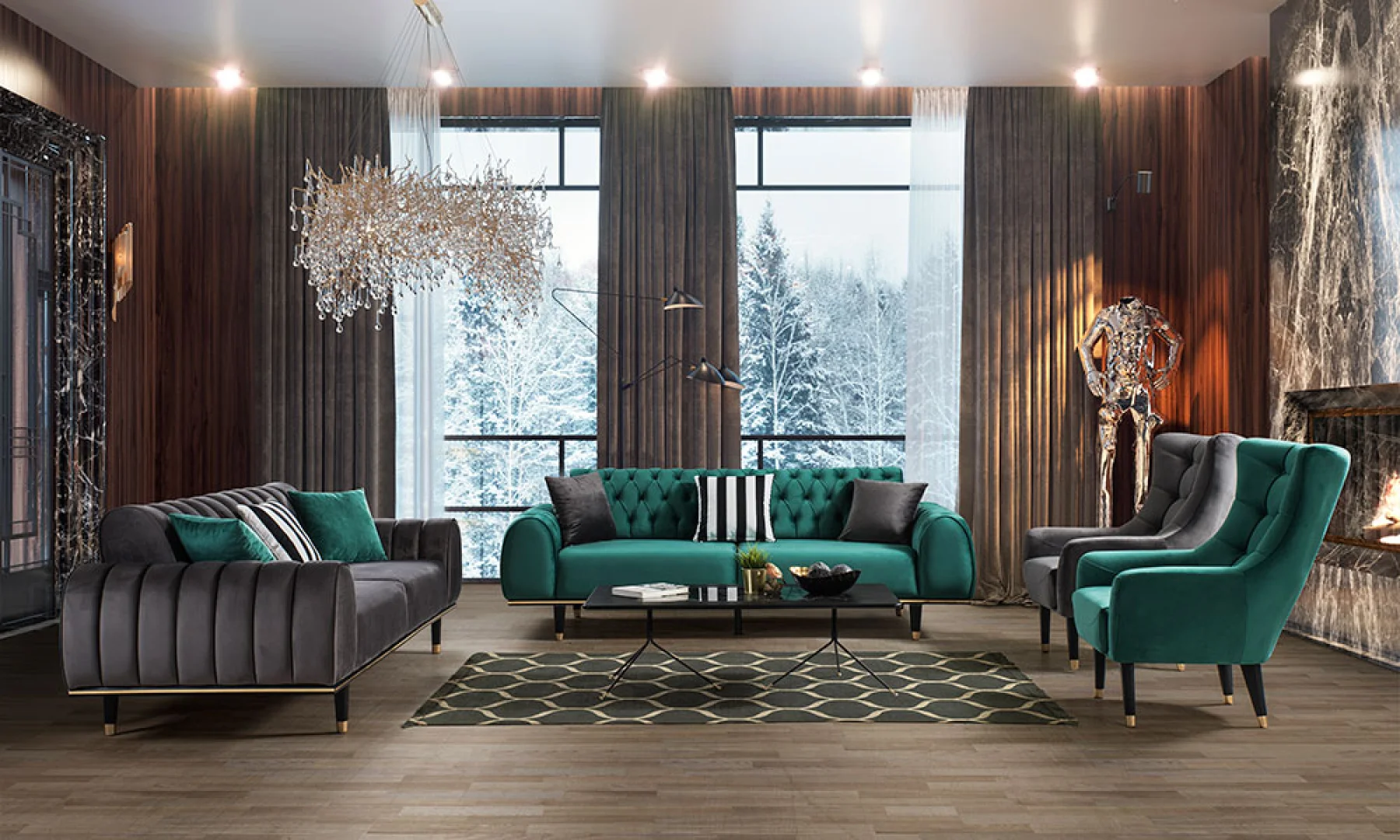 Lenora Modern Sofa Set