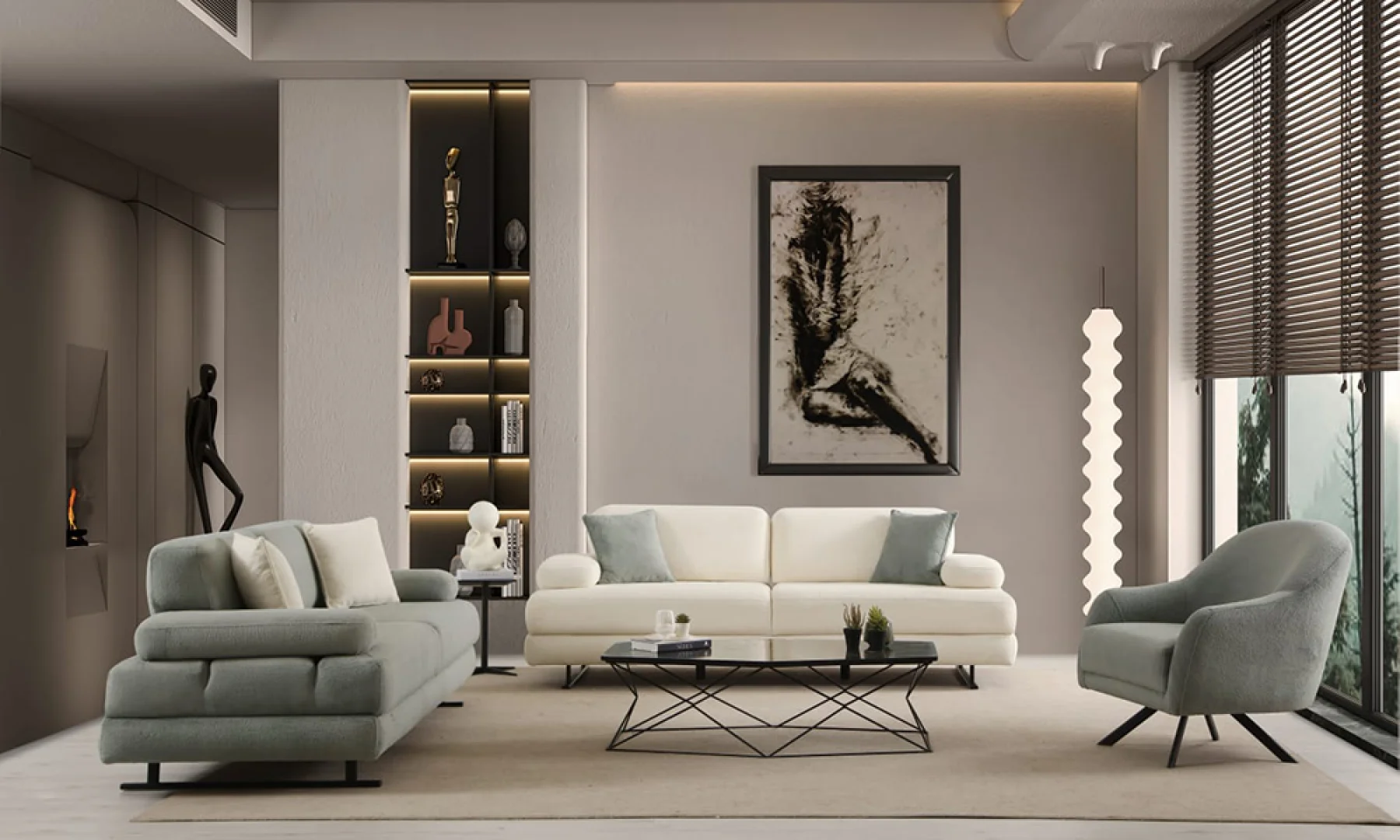 Lanvin Modern Sofa Set